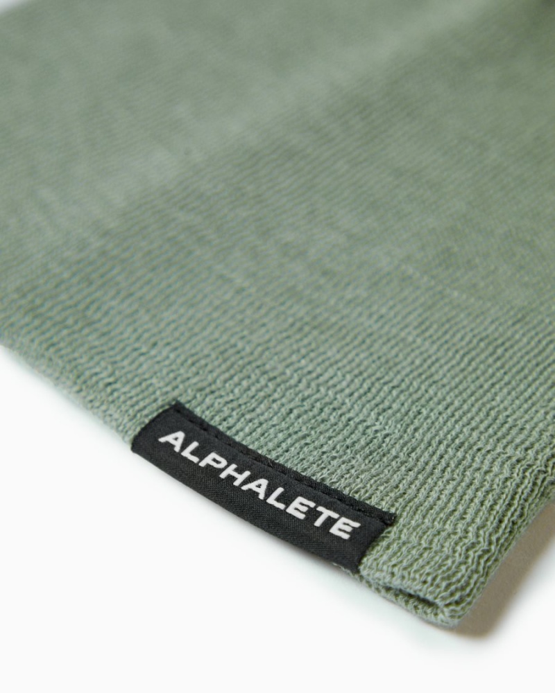 Sage Alphalete Essential Beanie Men's Accessories | 2714690-YD