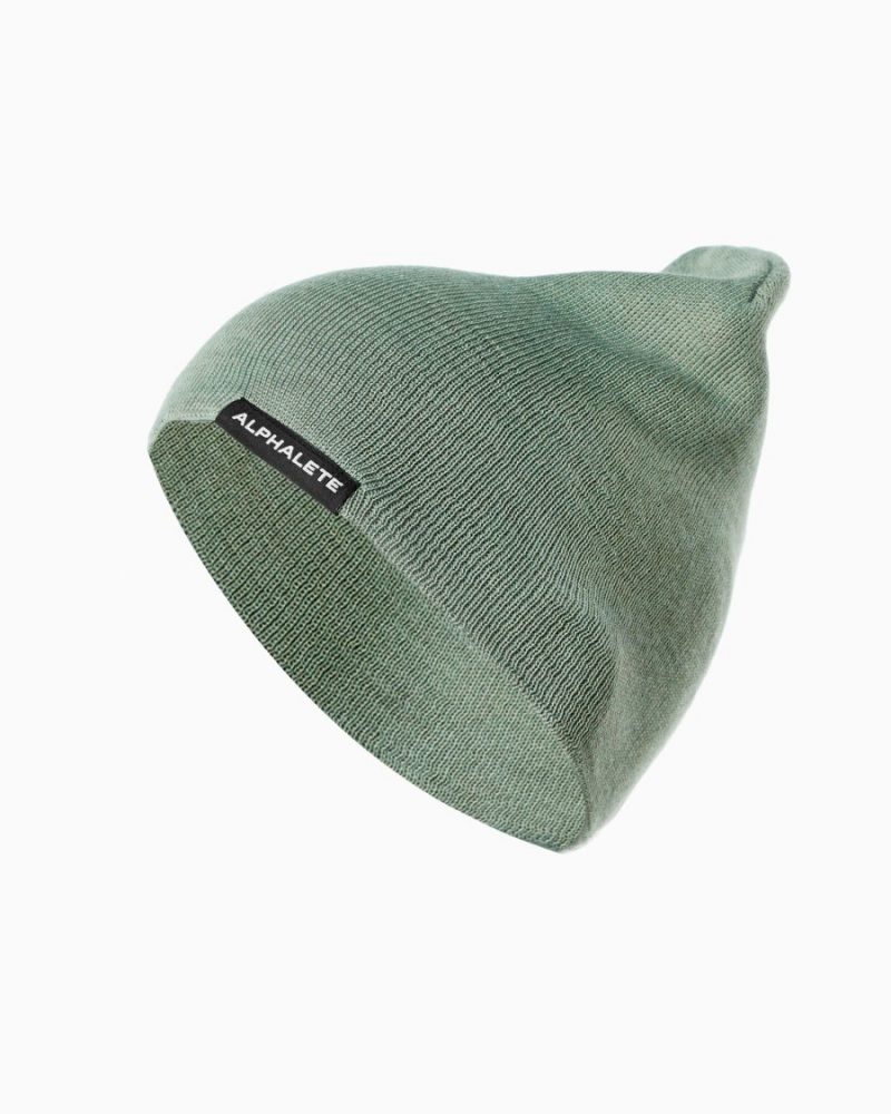 Sage Alphalete Essential Beanie Men\'s Accessories | 2714690-YD