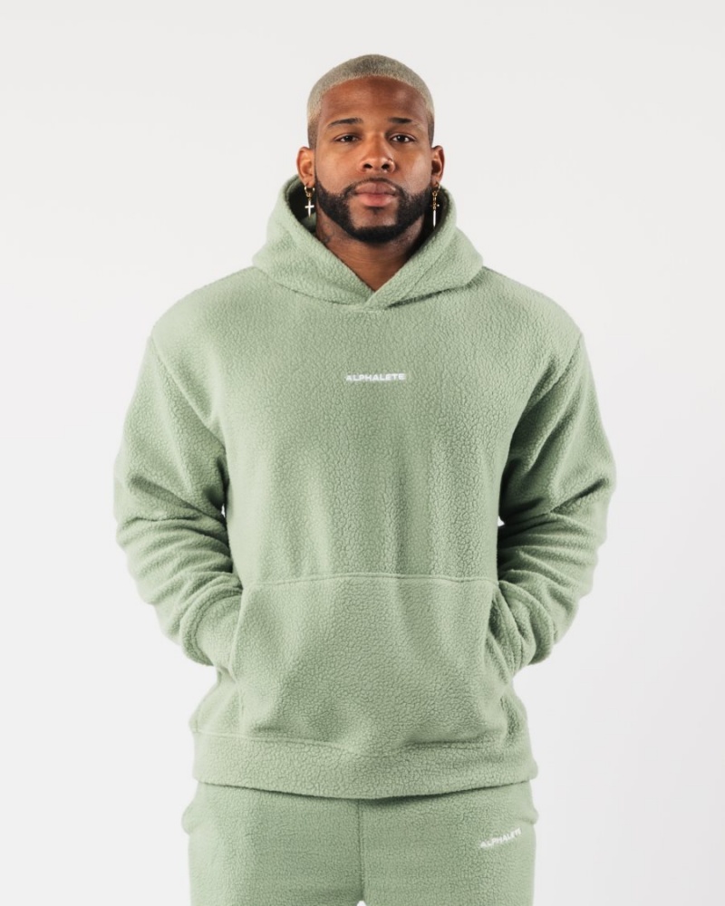 Sage Alphalete King Hoodie Men\'s Hoodie | 4768503-DP