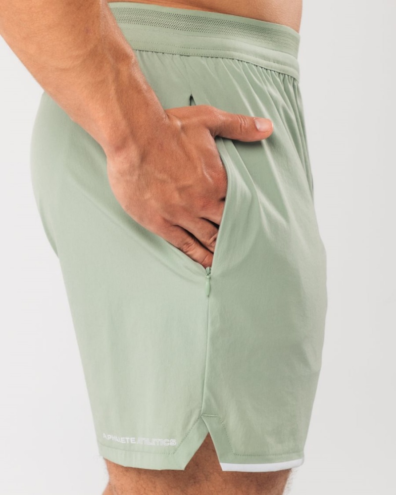 Sage Alphalete Studio Short 6" Men's Shorts | 1234857-XR