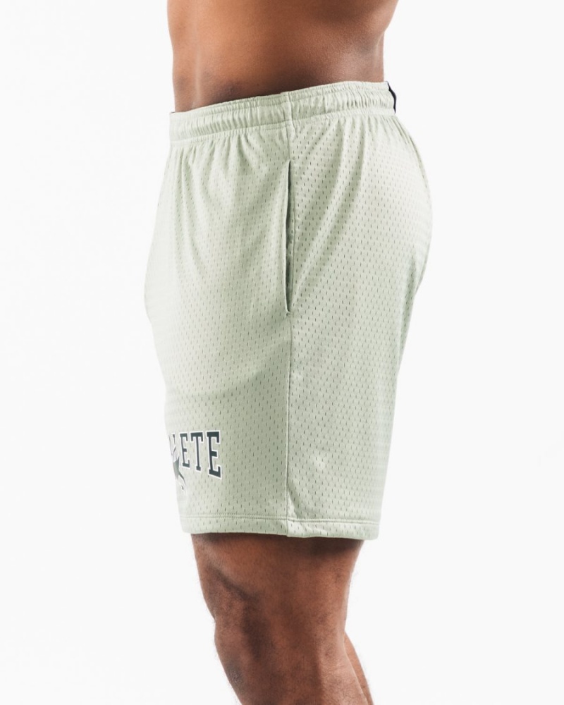 Sage Alphalete Wolf Head Mesh Short 6" Men's Shorts | 4876021-TA