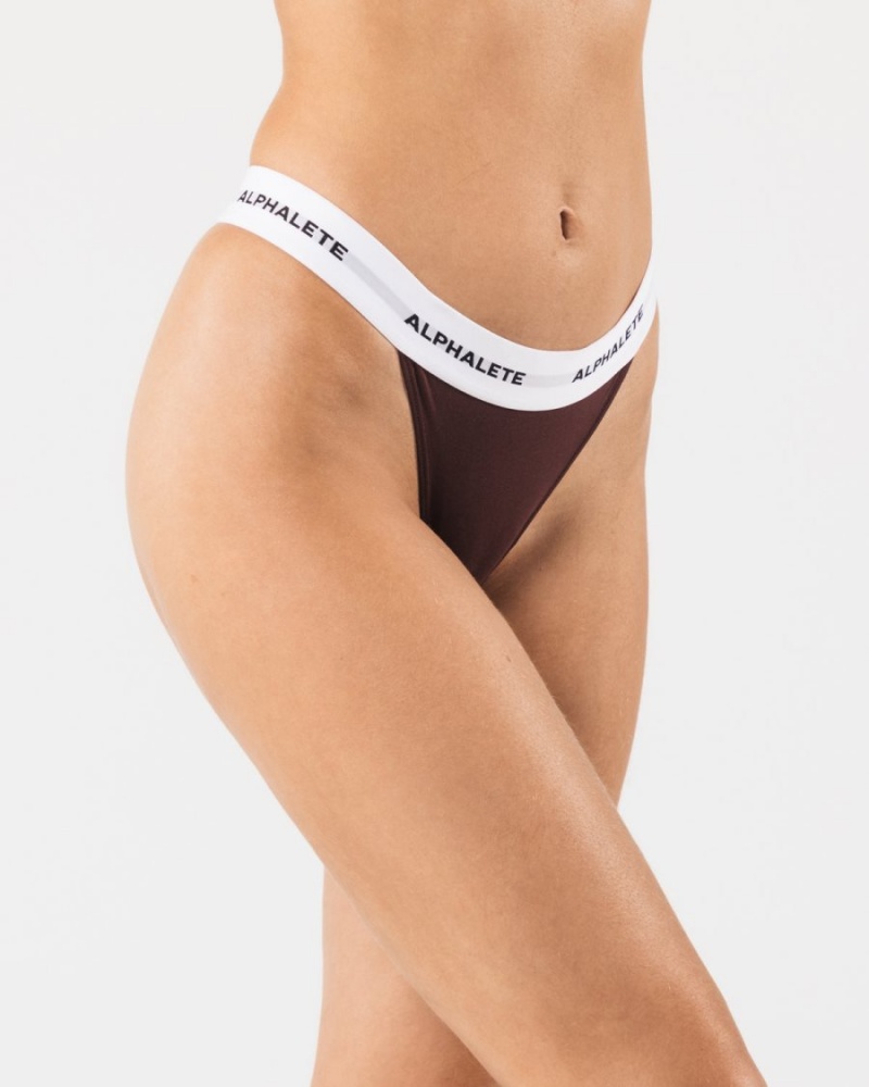 Sangria Alphalete Acute Thong Women's Underwear | 1043692-VI