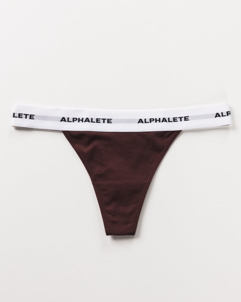 Sangria Alphalete Acute Thong Women's Underwear | 1043692-VI