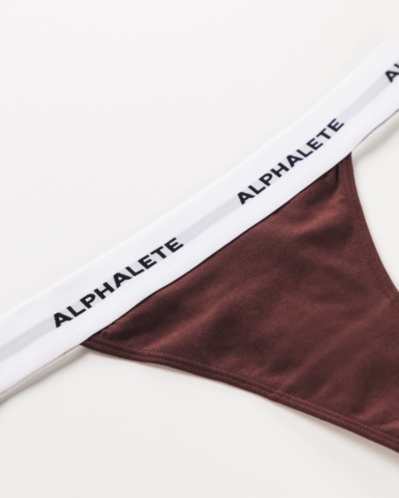 Sangria Alphalete Acute Thong Women's Underwear | 1043692-VI