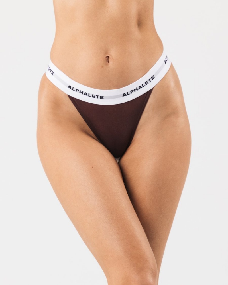 Sangria Alphalete Acute Thong Women\'s Underwear | 1043692-VI