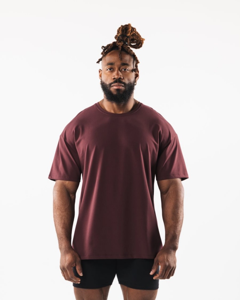 Sangria Alphalete Collegiate Tee Men's Shirts | 3419872-DC