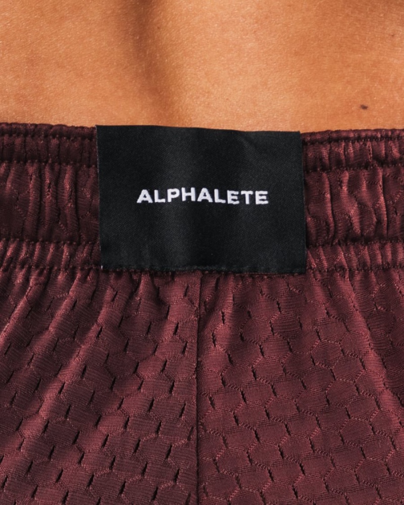 Sangria Alphalete Signature Mesh Short 4" Women's Shorts | 5927180-NU