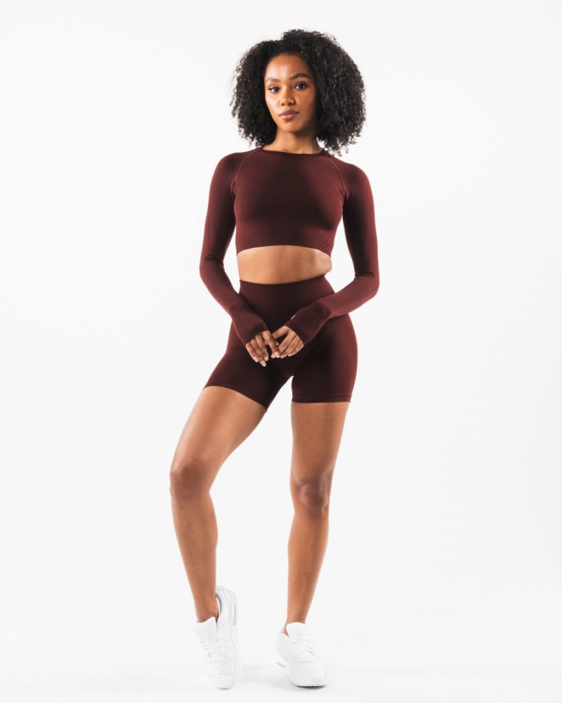 Sangria Alphalete Stratus LS Crop Women's Long Sleeve | 9760845-CR