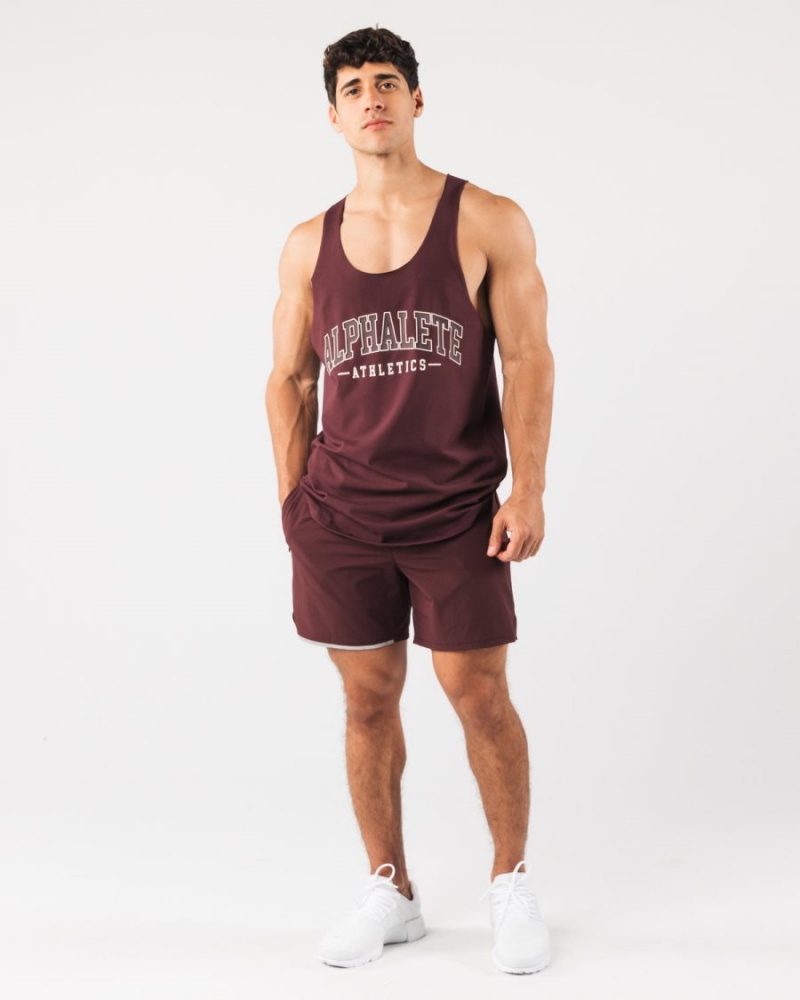 Sangria Alphalete Studio Short 6" Men's Shorts | 8965712-CL