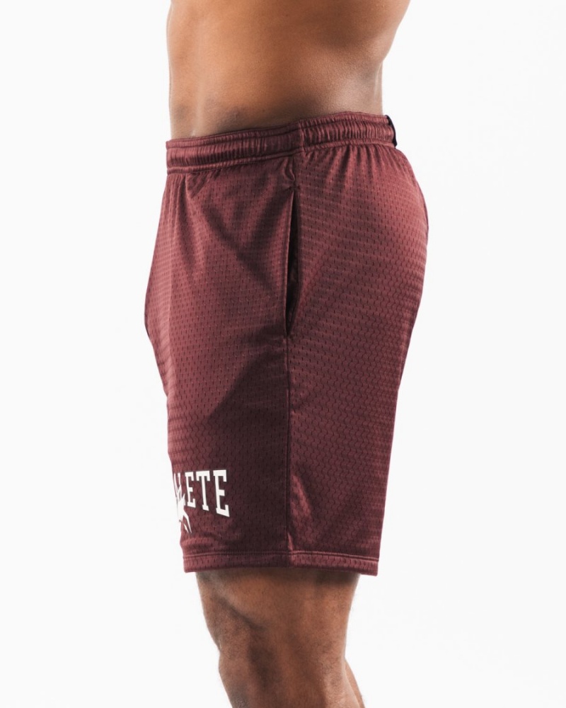 Sangria Alphalete Wolf Head Mesh Short 6" Men's Shorts | 1085439-TV