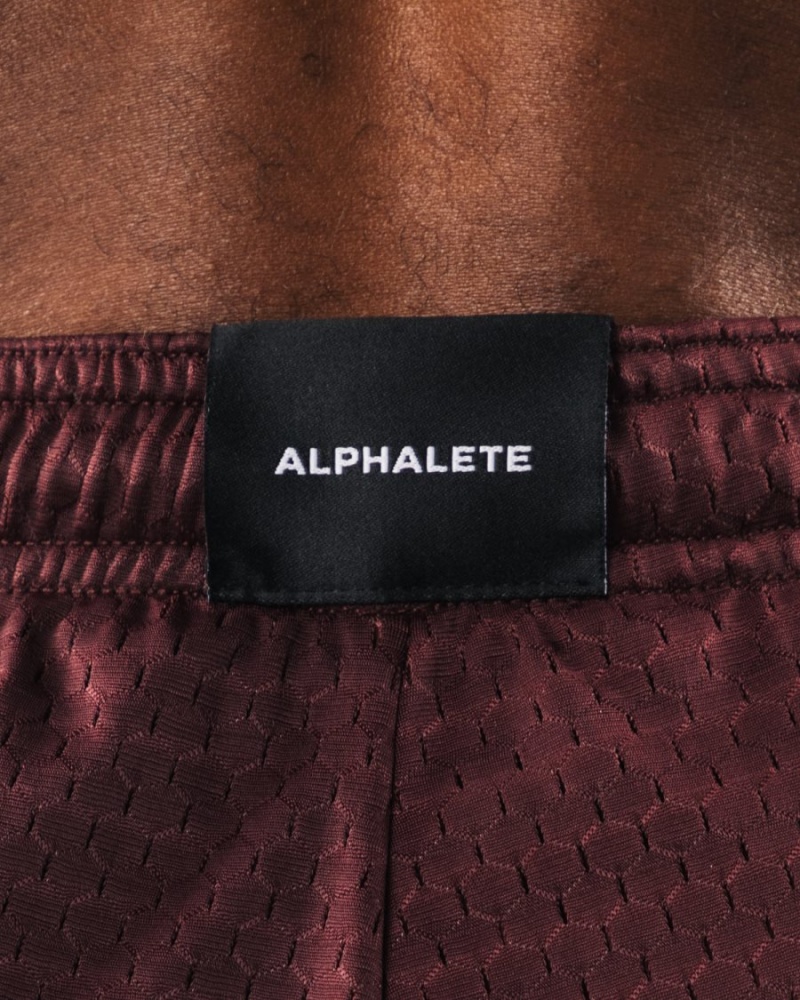 Sangria Alphalete Wolf Head Mesh Short 6" Men's Shorts | 1085439-TV