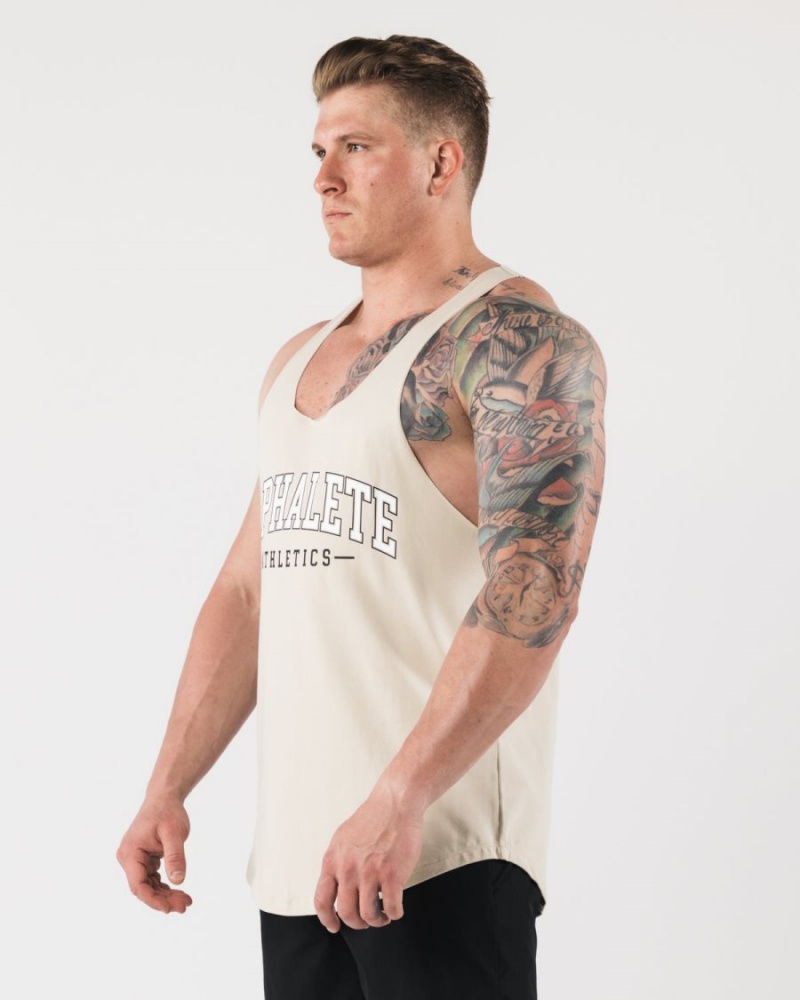 Sea Shell Alphalete AA Raw Cut Tank Men's Tanks | 8953047-IH