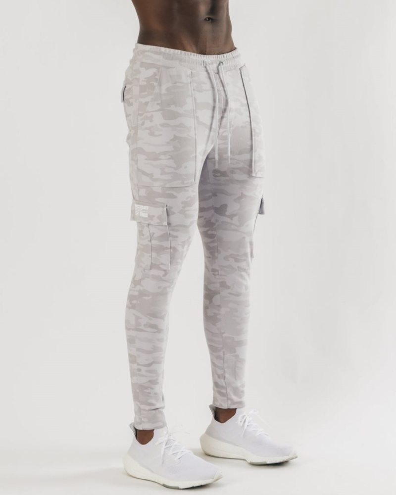 Silver Camo Alphalete Identity Cargo Men's Jogger | 4230597-RP