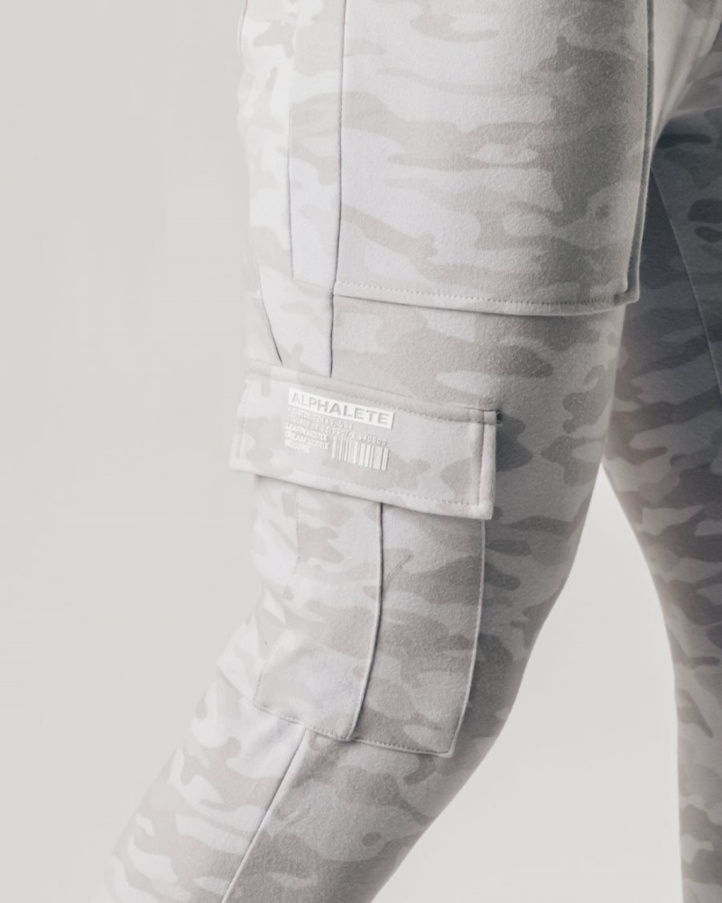 Silver Camo Alphalete Identity Cargo Men's Jogger | 4230597-RP