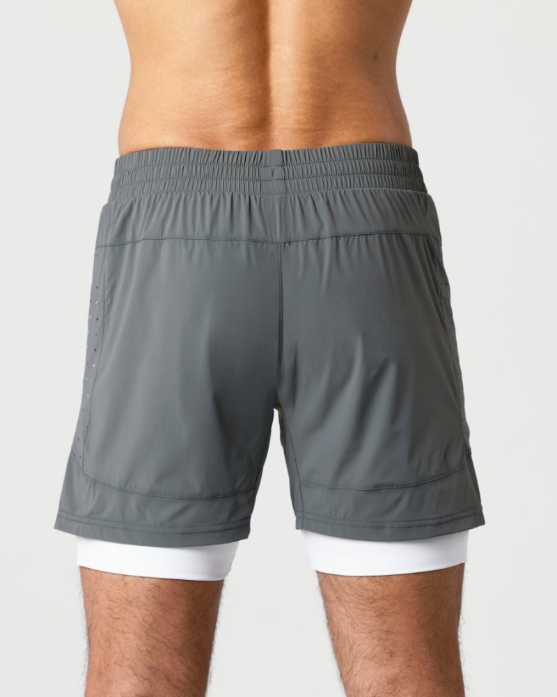 Smoke Alphalete Infinity Speed Short 5.5" Men's Shorts | 9056148-TP