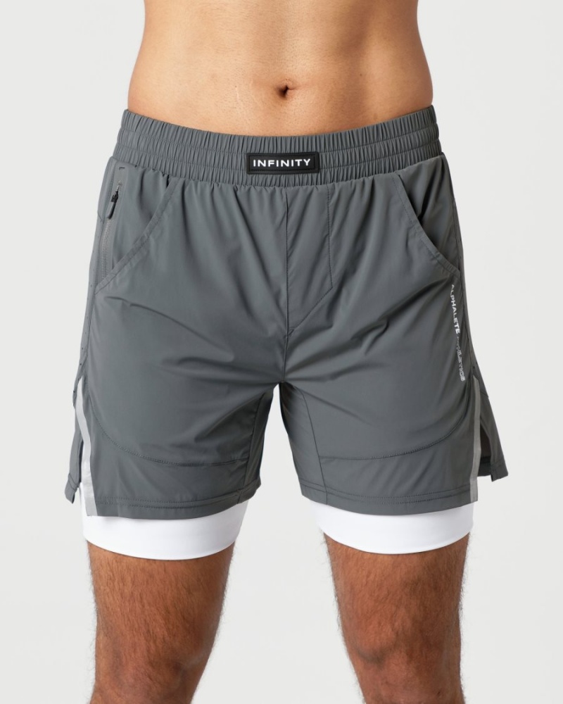 Smoke Alphalete Infinity Speed Short 5.5" Men\'s Shorts | 9056148-TP