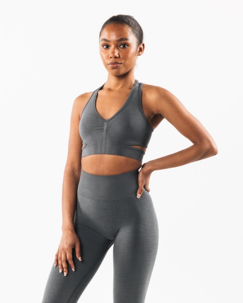 Smoke Alphalete Stratus Bra Women's Sports Bra | 5910237-IU