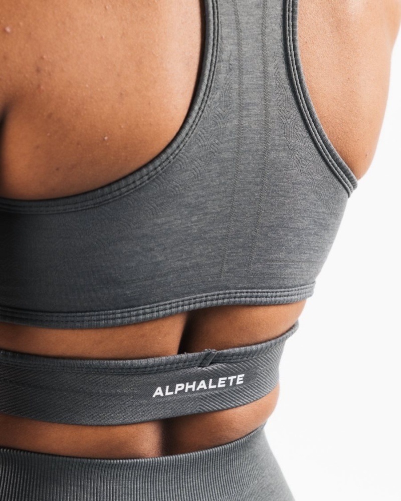 Smoke Alphalete Stratus Bra Women's Sports Bra | 5910237-IU