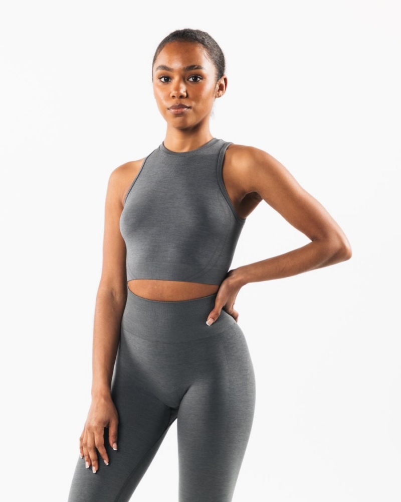 Smoke Alphalete Stratus Crop Tank Women's Tank Top | 3468092-EM