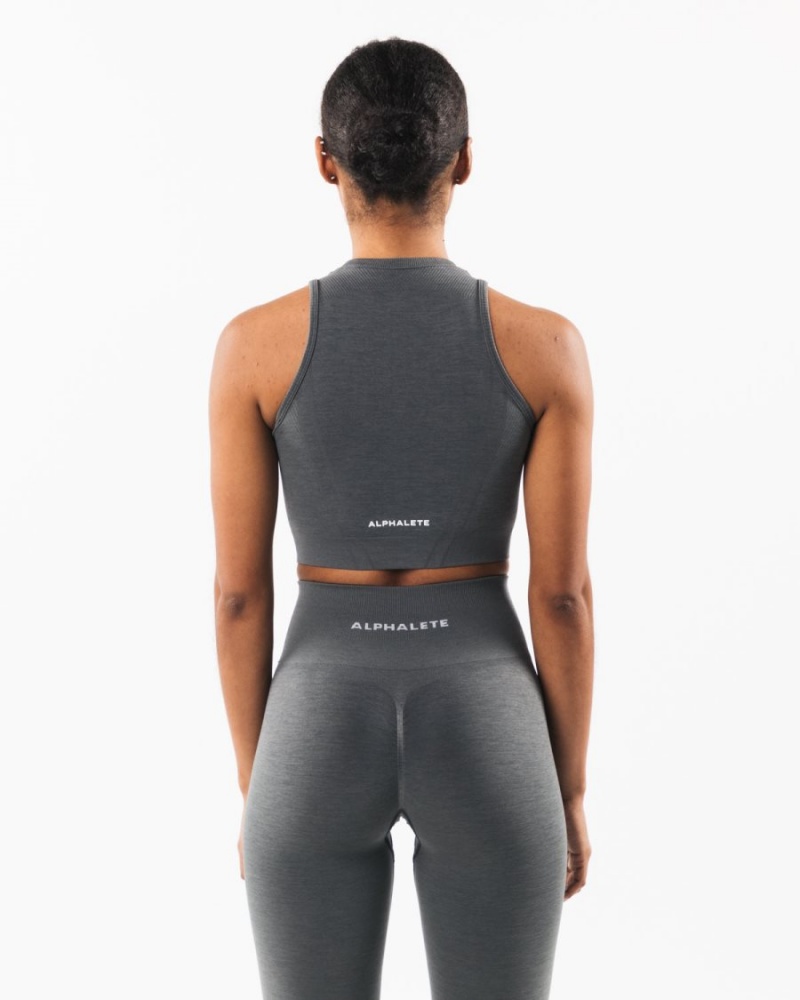 Smoke Alphalete Stratus Crop Tank Women's Tank Top | 3468092-EM