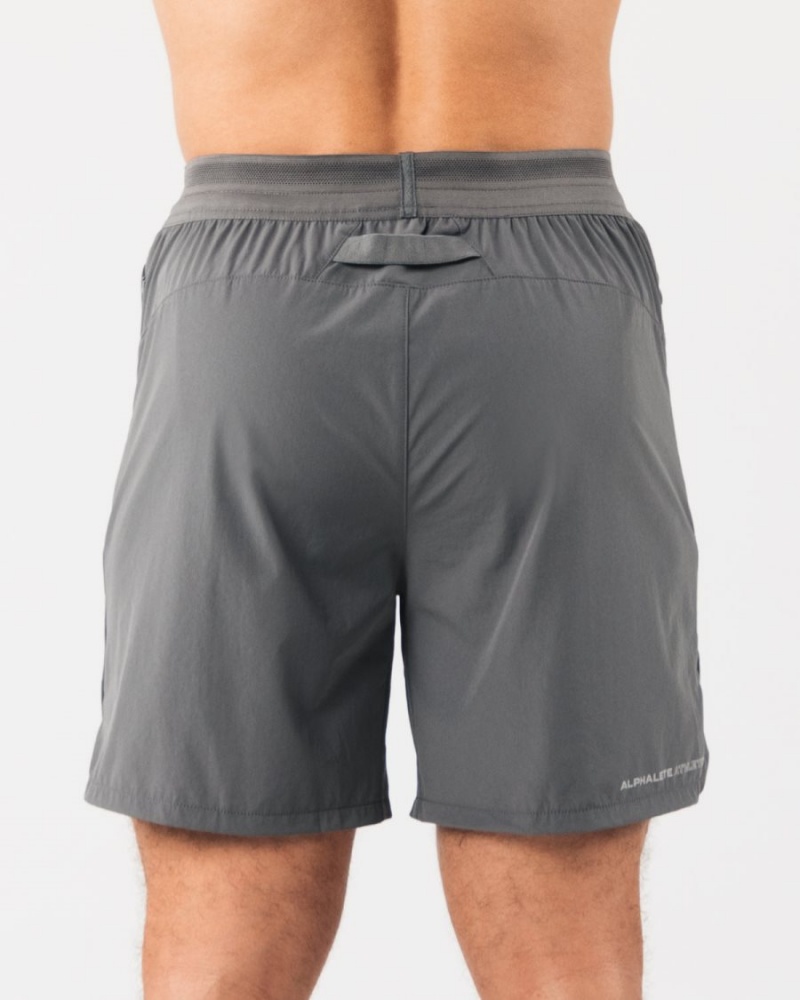 Smoke Alphalete Studio Short 6" Men's Shorts | 7890153-GN