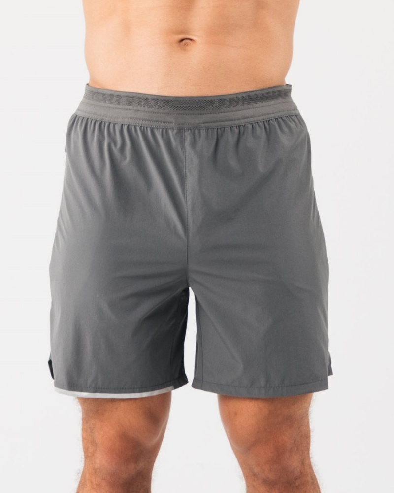 Smoke Alphalete Studio Short 6" Men\'s Shorts | 7890153-GN