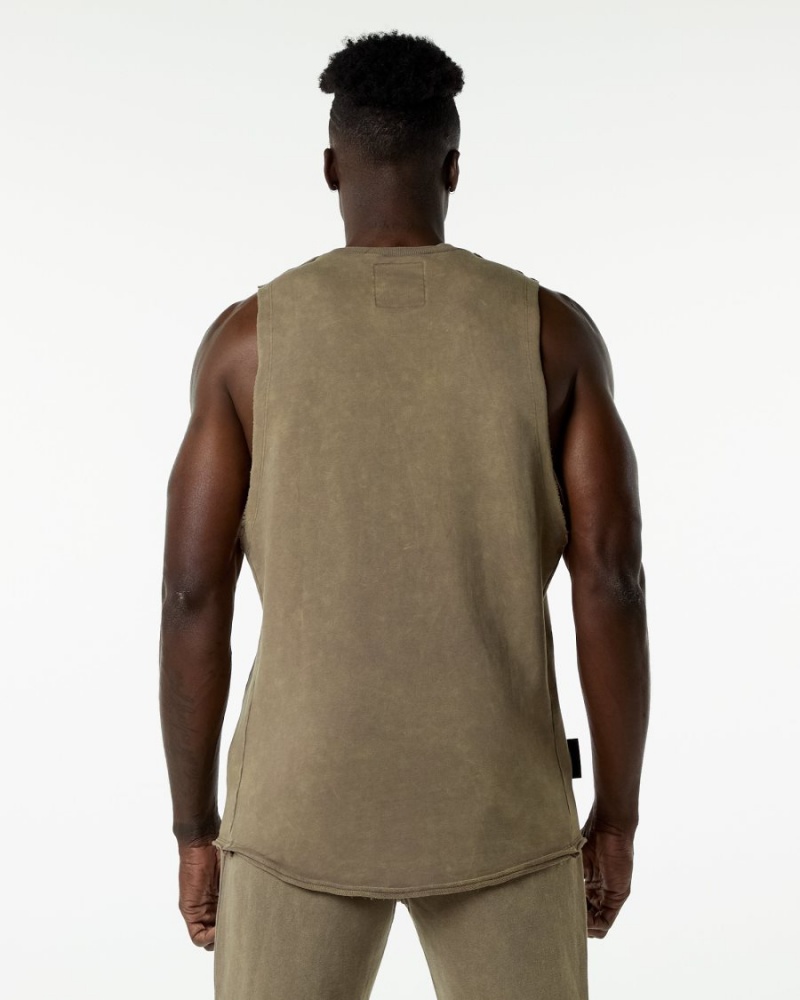 Smokey Quartz Alphalete Very Terry Cutoff Men's Stringers | 5730214-RD