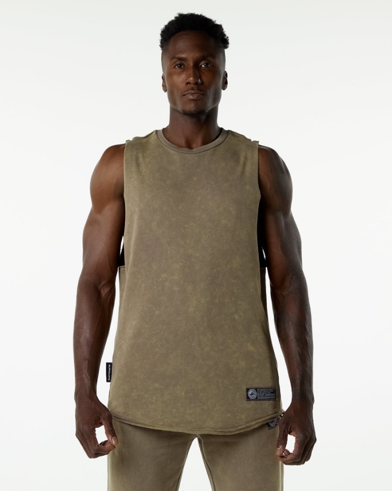 Smokey Quartz Alphalete Very Terry Cutoff Men\'s Stringers | 5730214-RD