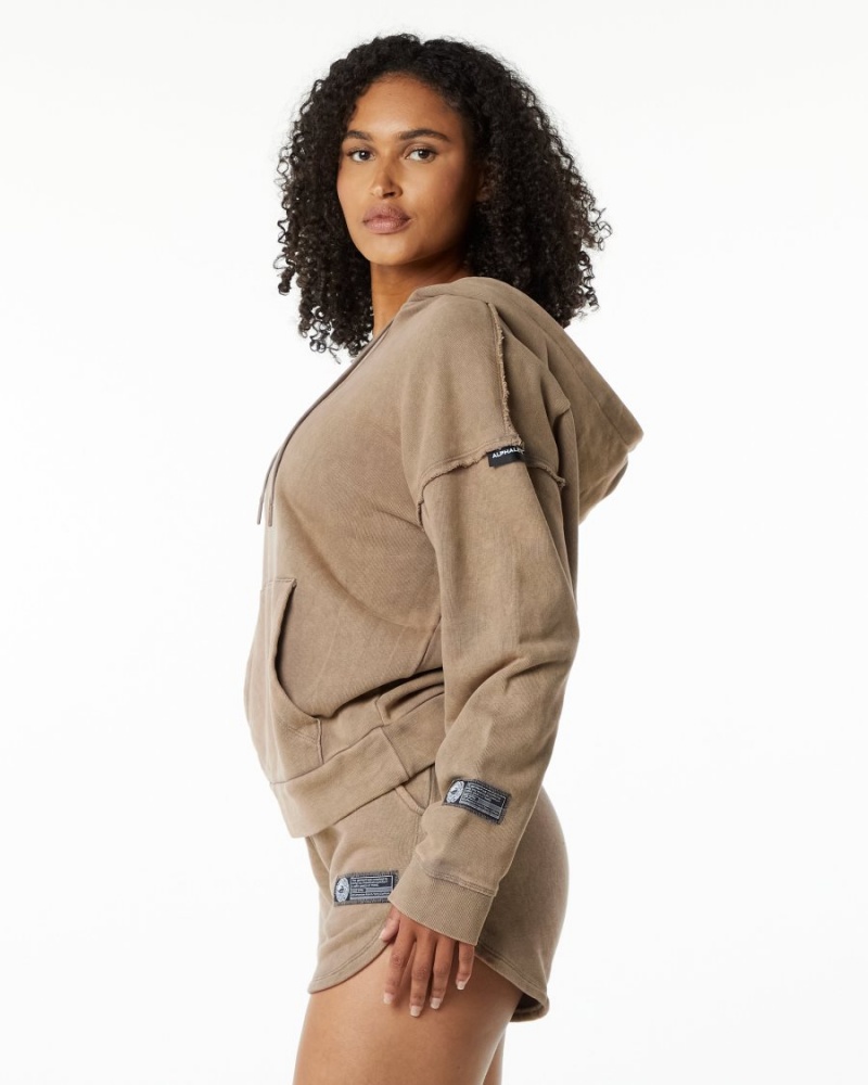 Smokey Quartz Alphalete Very Terry Hoodie Women's Hoodie | 5907832-YQ