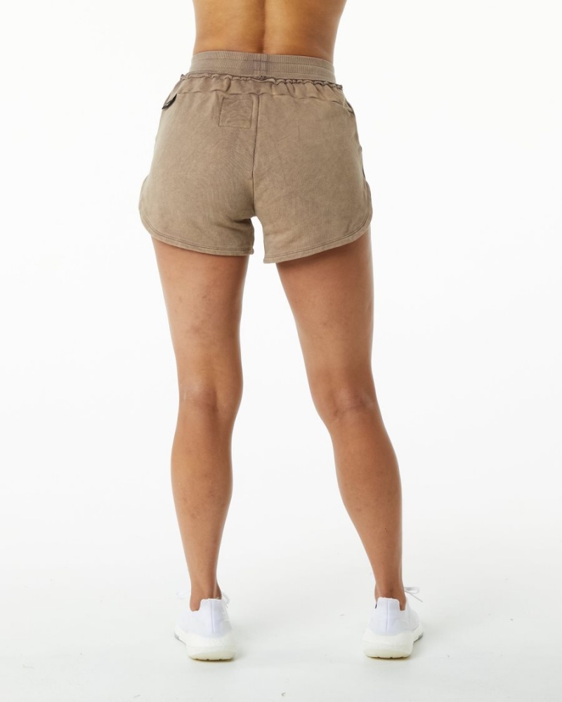 Smokey Quartz Alphalete Very Terry Short Women's Shorts | 0576829-WX