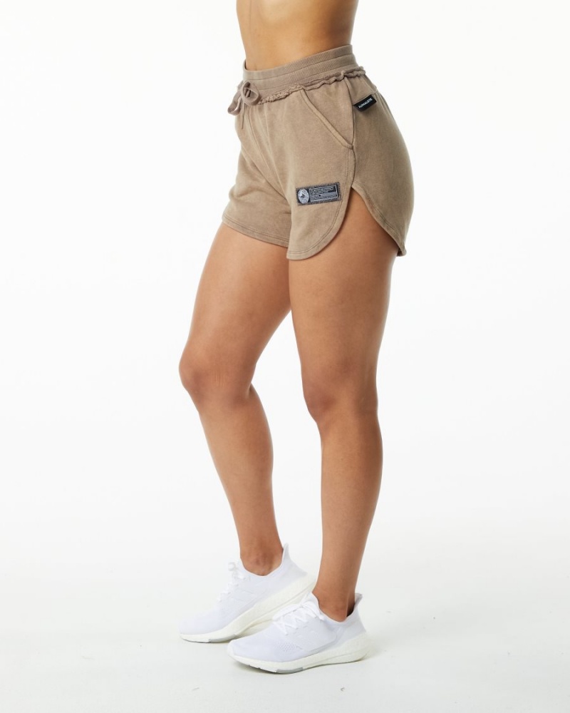 Smokey Quartz Alphalete Very Terry Short Women's Shorts | 0576829-WX