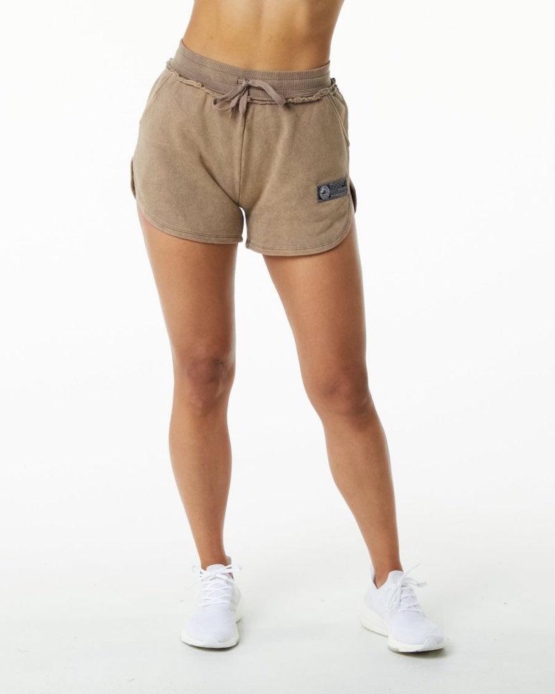 Smokey Quartz Alphalete Very Terry Short Women\'s Shorts | 0576829-WX