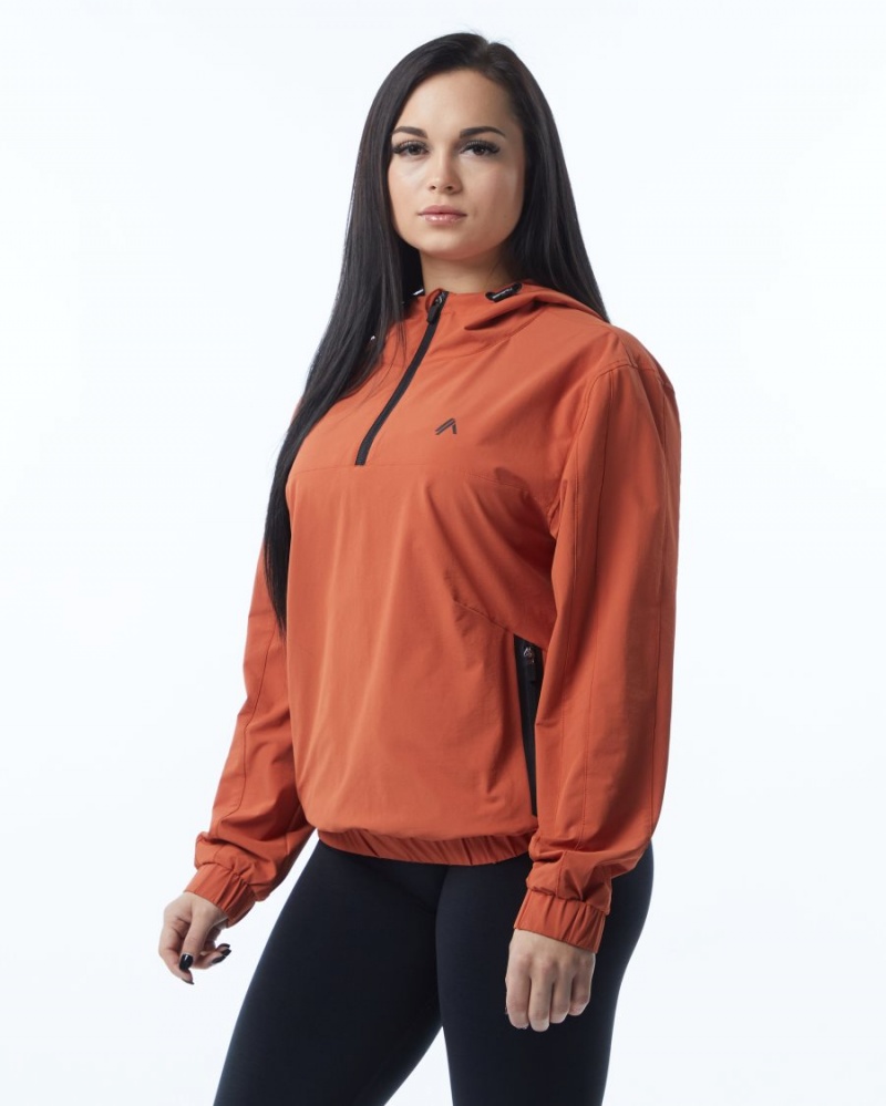 Sour Tangerine Alphalete Infinity Tech Jacket Women's Jackets | 5679430-DS