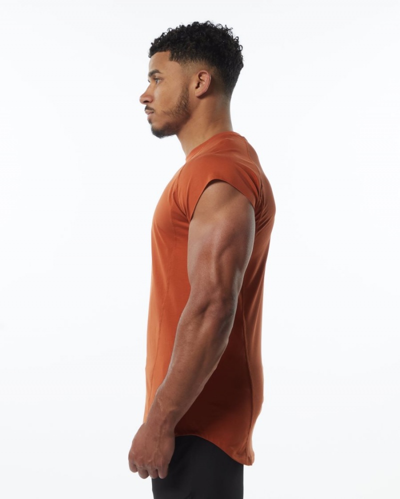 Sour Tangerine Alphalete Velocity Sleeveless Tee Men's Stringers | 2187035-YB