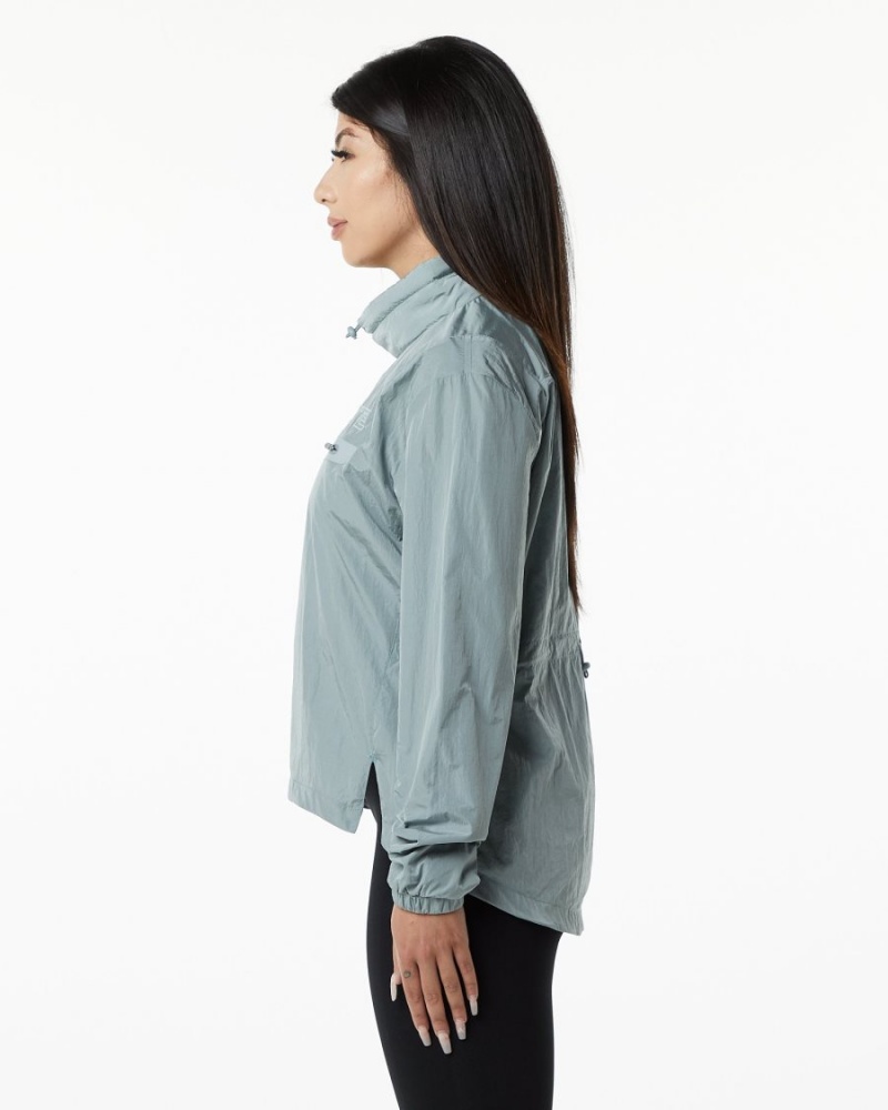 Steel Blue Alphalete Endure Pullover Women's Jackets | 6451308-XG