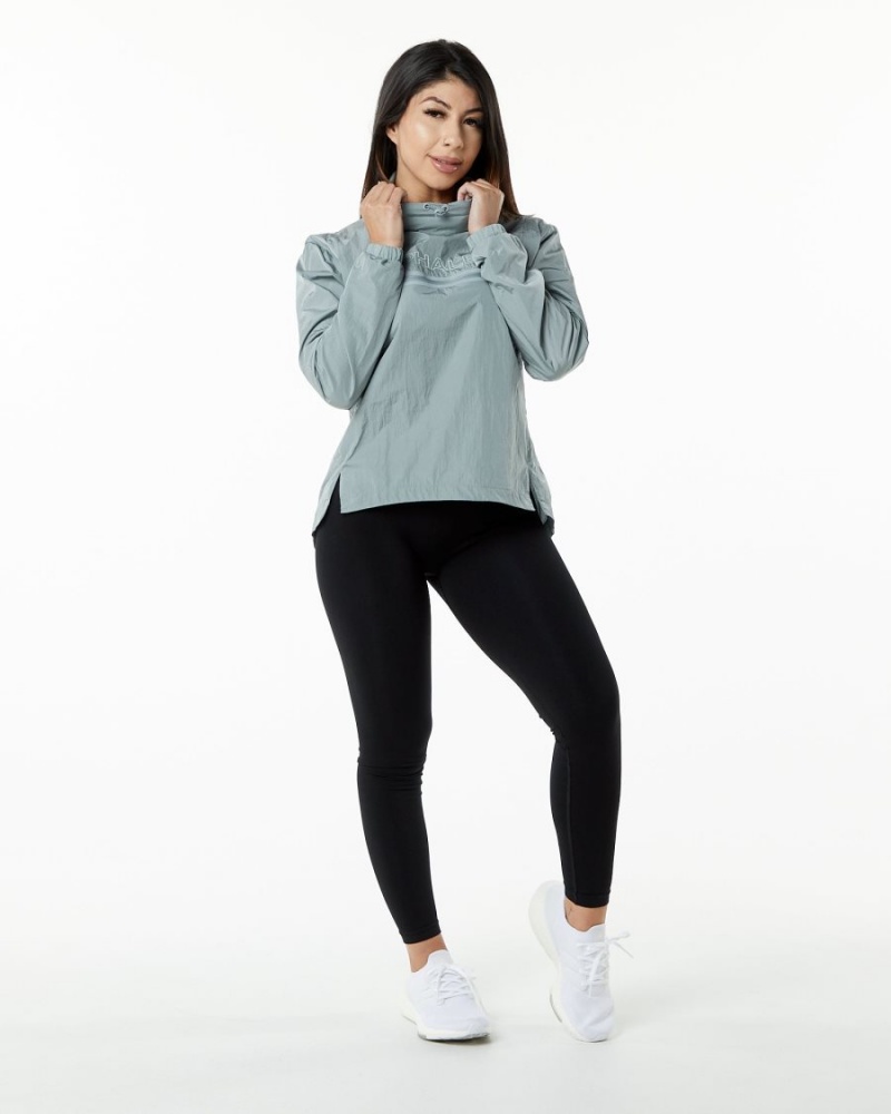 Steel Blue Alphalete Endure Pullover Women's Jackets | 6451308-XG