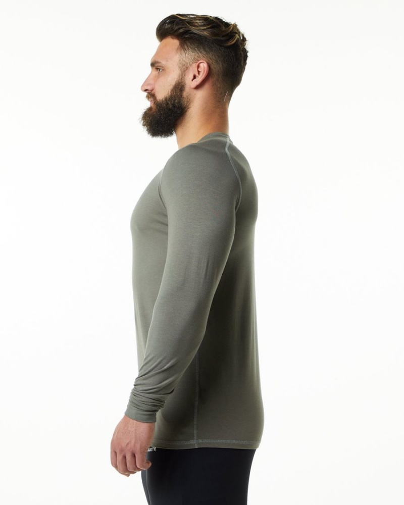 Stone Grey Alphalete Evo Epaulette Tee Men's Shirts | 0537264-GS