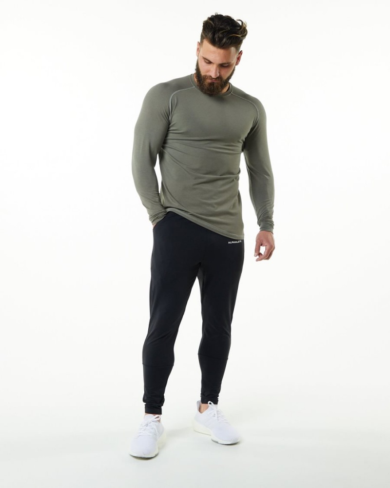 Stone Grey Alphalete Evo Epaulette Tee Men's Shirts | 0537264-GS