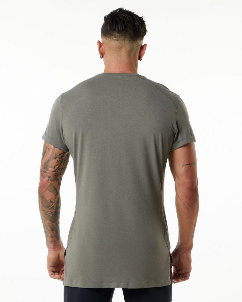 Stone Grey Alphalete Evo Pocket Tee Men's Shirts | 4871092-ZO