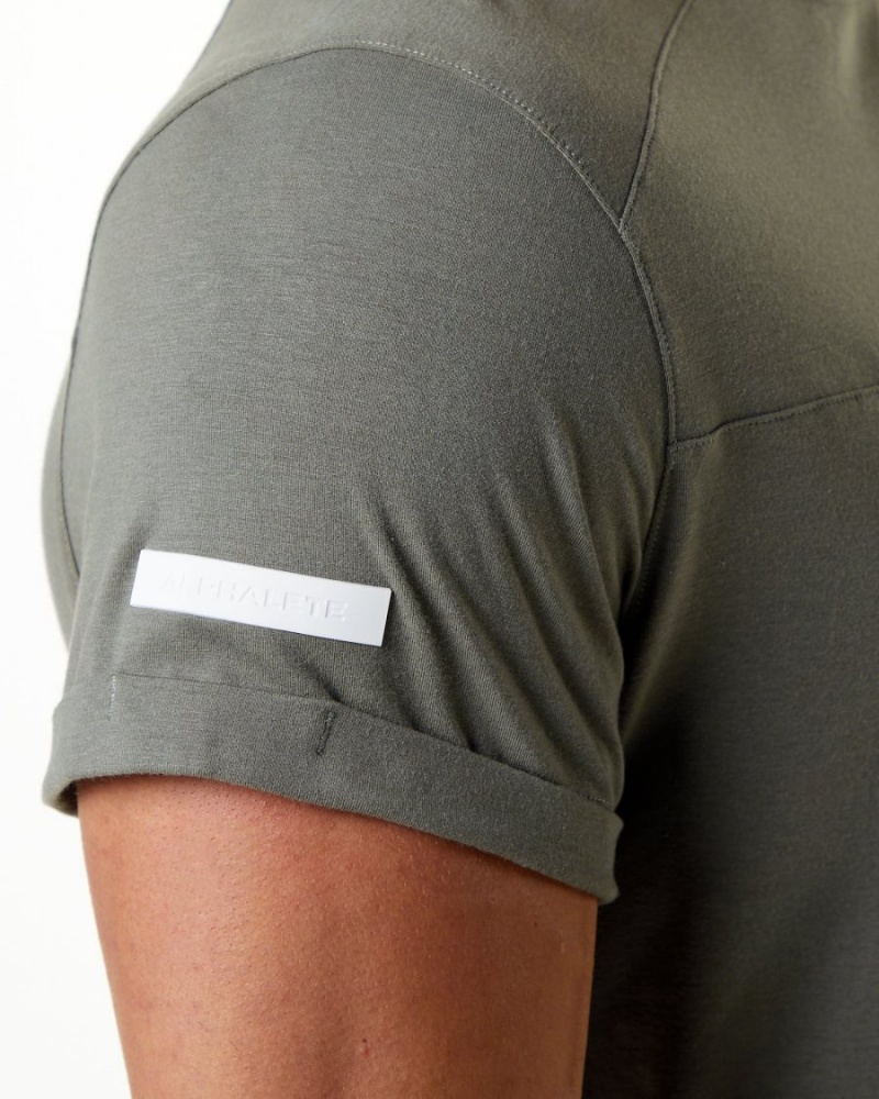 Stone Grey Alphalete Evo Pocket Tee Men's Shirts | 4871092-ZO