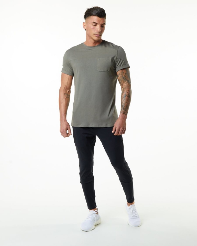 Stone Grey Alphalete Evo Pocket Tee Men's Shirts | 4871092-ZO