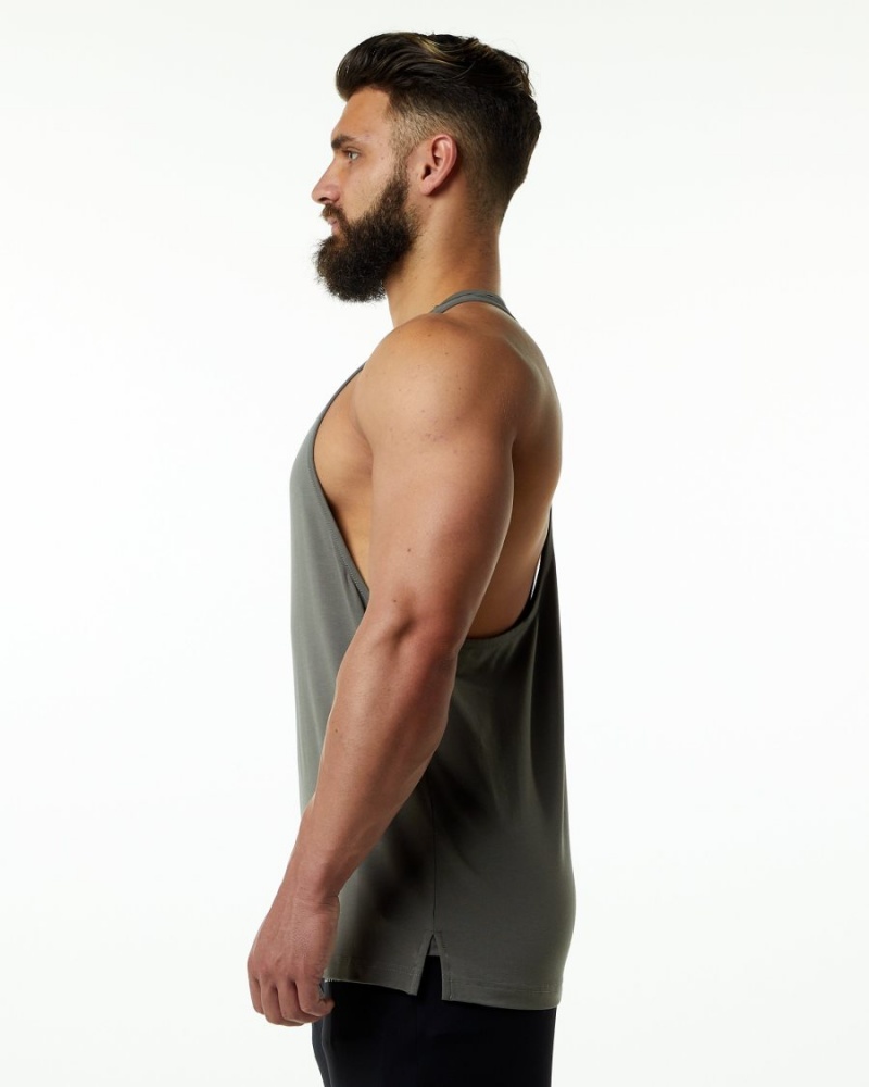 Stone Grey Alphalete Evo Stringer Men's Stringers | 5978403-NX