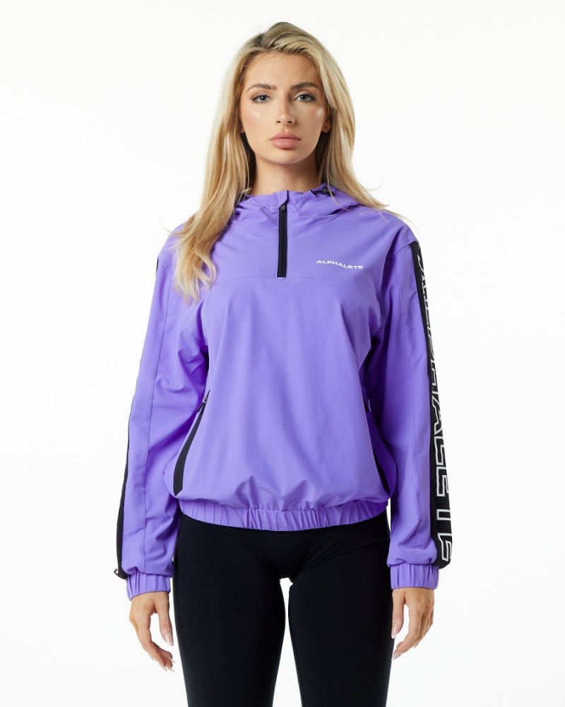 Synthetic Violet Alphalete Infinity Tech Jacket Women\'s Jackets | 4509728-PZ