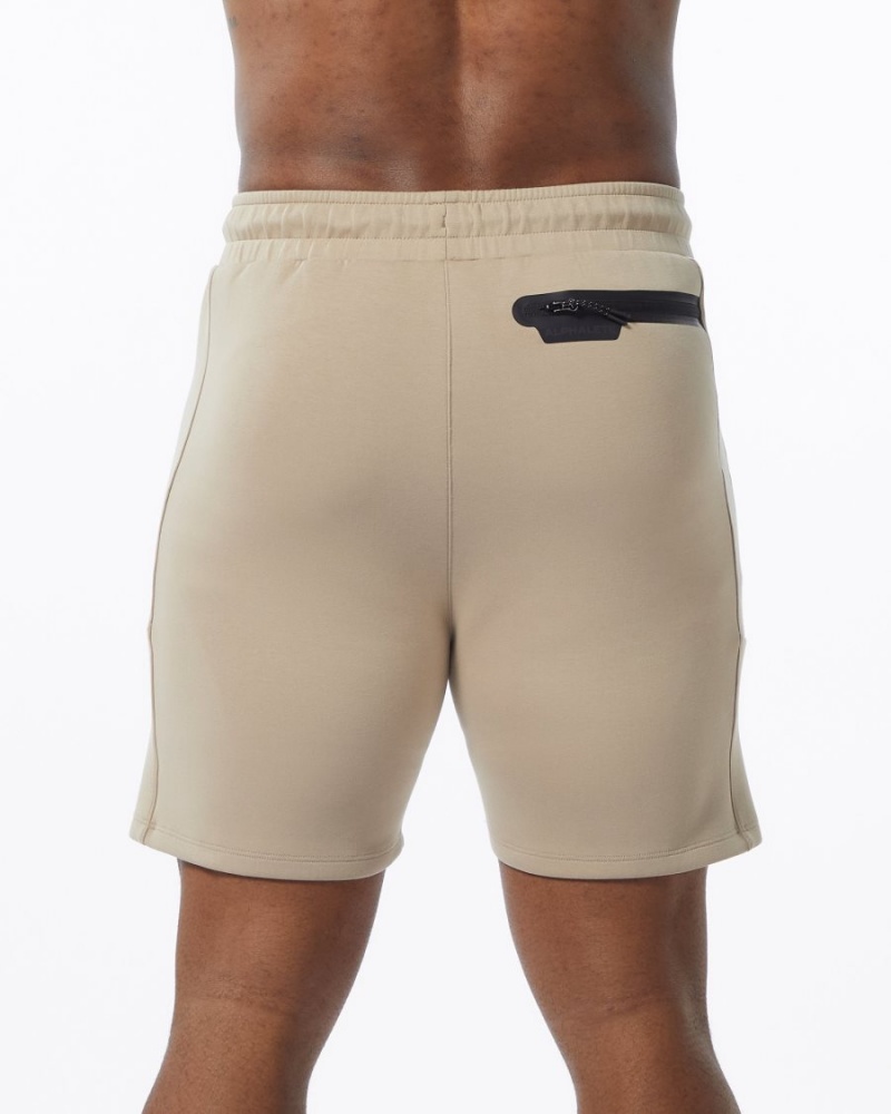 Tan Alphalete ELMTS Athletic Short 6" Men's Shorts | 6924573-HC