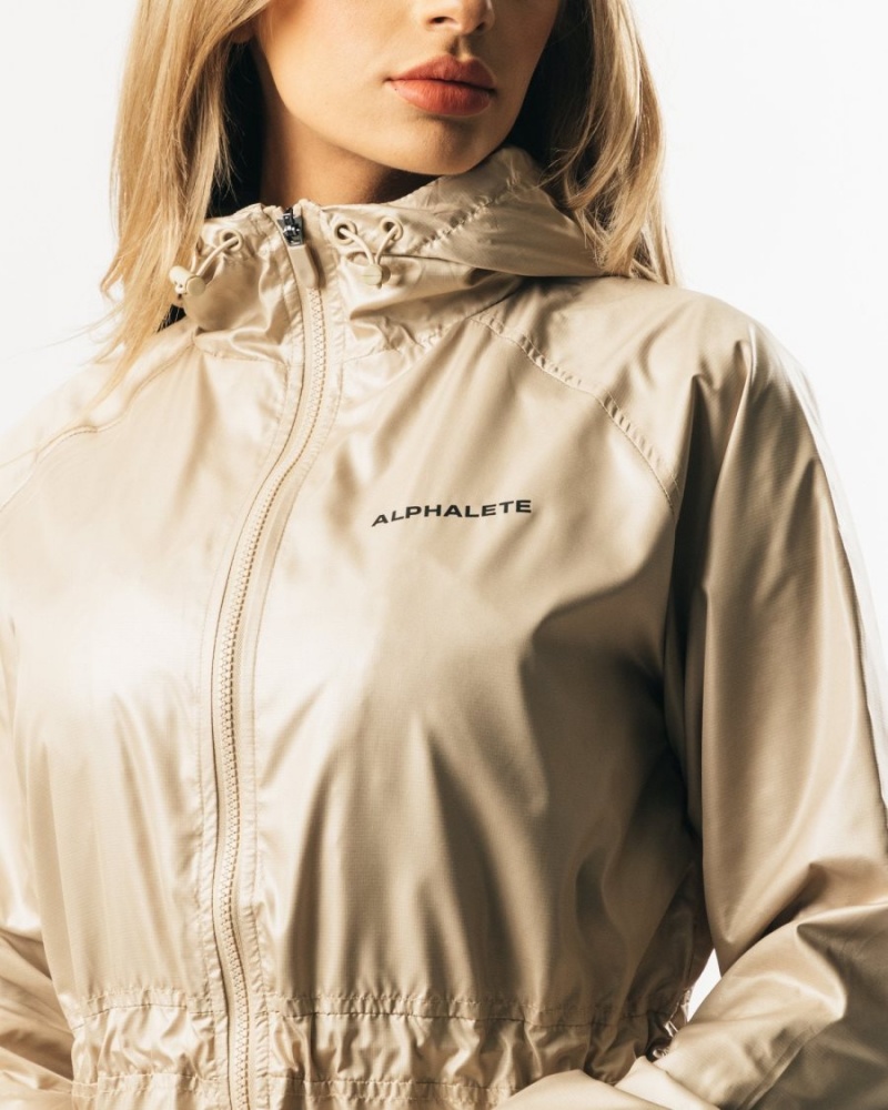 Tan Alphalete Infinity Explorer Jacket Women's Jackets | 9203647-TF