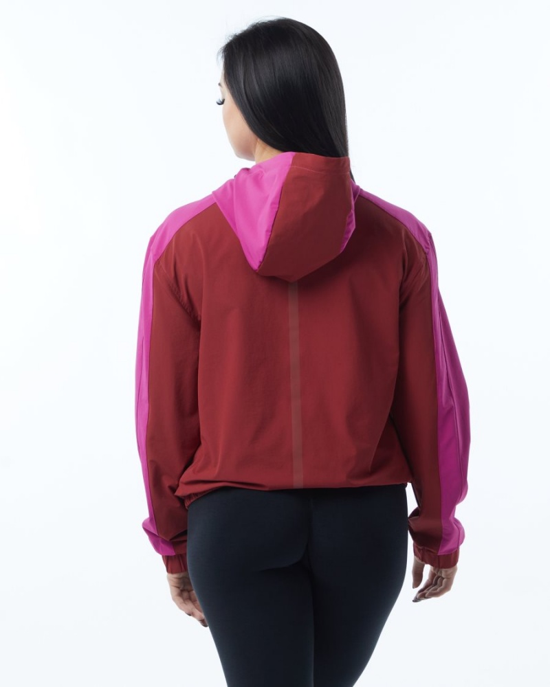 Tartan Pink Alphalete Infinity Tech Jacket Women's Jackets | 9586321-ID