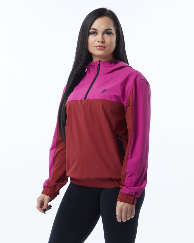 Tartan Pink Alphalete Infinity Tech Jacket Women's Jackets | 9586321-ID