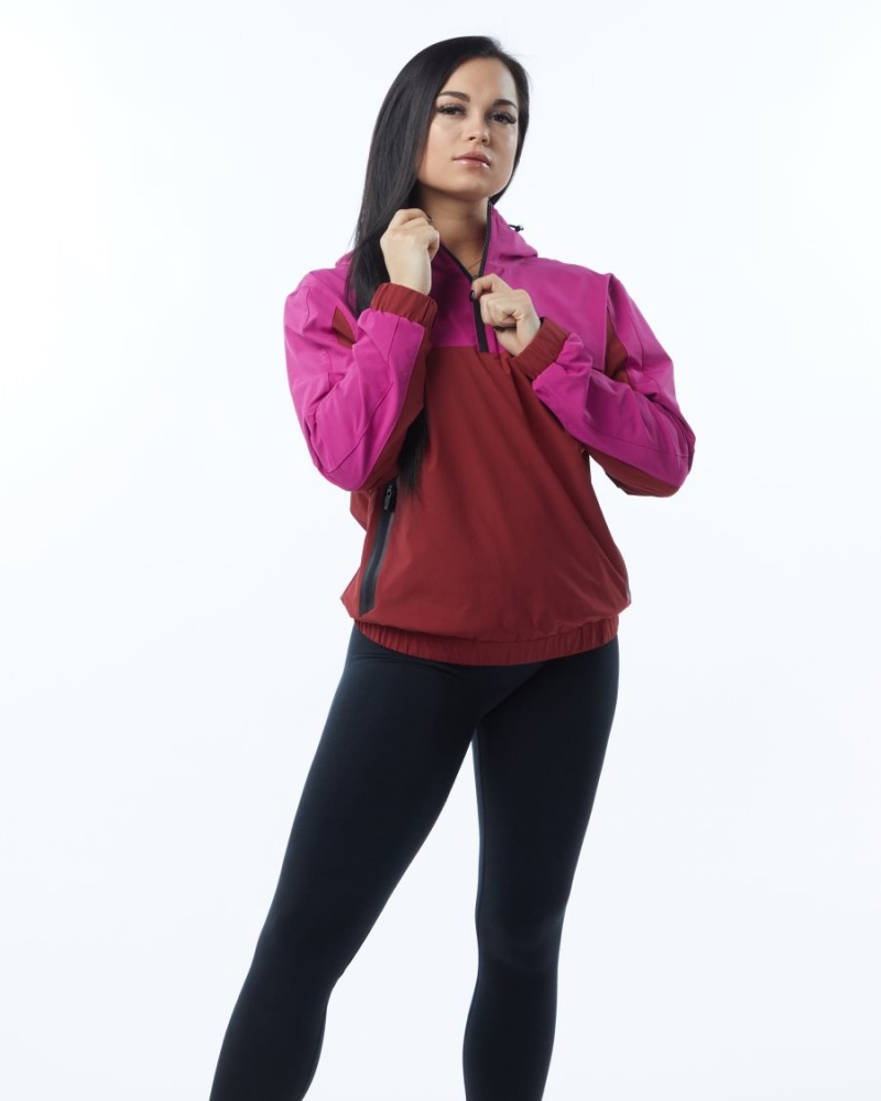 Tartan Pink Alphalete Infinity Tech Jacket Women's Jackets | 9586321-ID