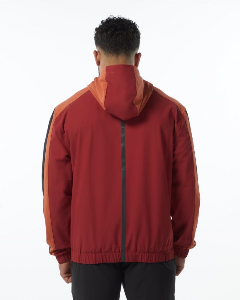 Tartan Red Alphalete Infinity Tech Jacket Men's Jackets | 0548316-ED