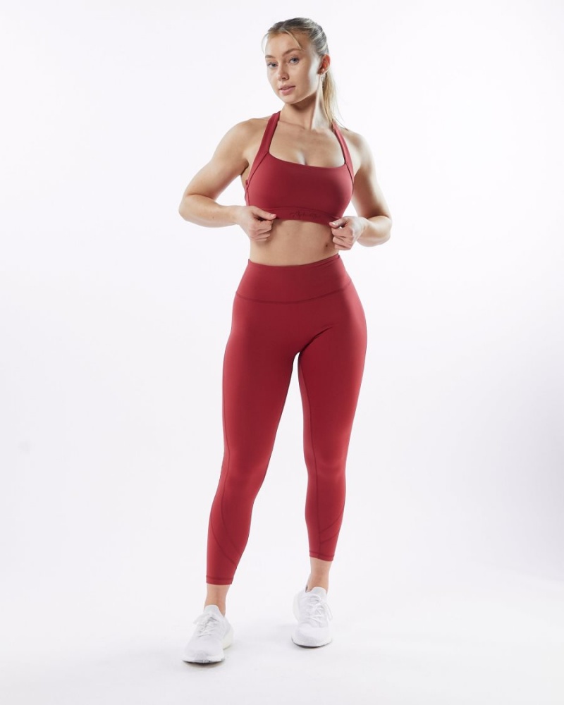 Tartan Red Alphalete Pulse Balance Bra Women's Sports Bra | 3461250-KN